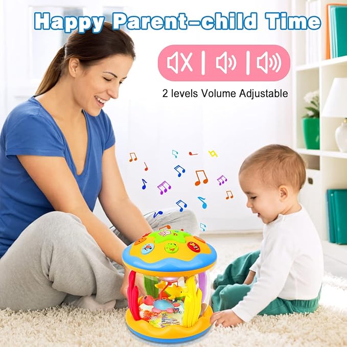 Aboosam Baby Toys 6 to 12 Months - Musical Learning Infant Toys 12-18 Months - Babies Ocean Rotating Light Up Toy for Toddlers 1 2 3+ Years Old Boys Girls Baby Gifts