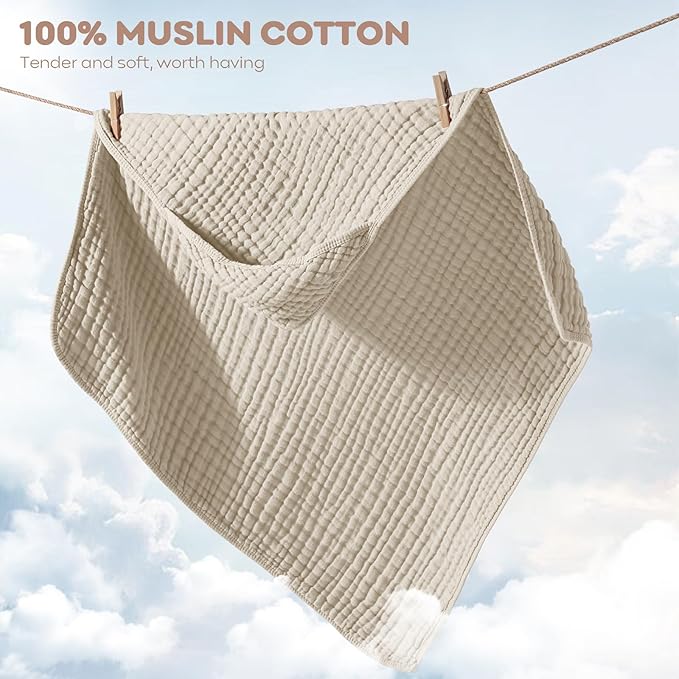 Baby Bath Towels, 100% Muslin Cotton Hooded Baby Towels for Newborn, 2 Pack Baby Towels with Hood for Infant Toddler and Kids, Large 32x32Inch, Soft and Absorbent