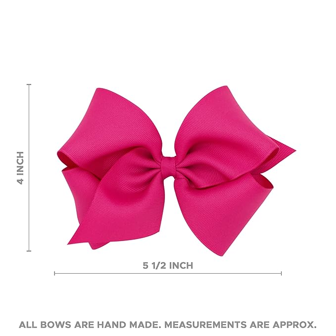 Wee Ones Girls' Classic Grosgrain Hair Bow on a Wrapped Headband, Stylish For All Hair Types, Small King Bow, Light Orchid