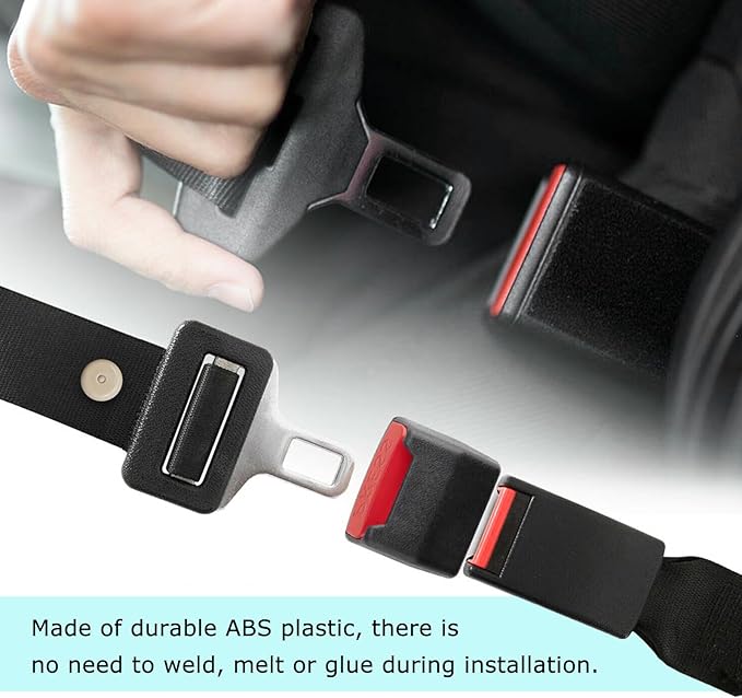 10 Sets Seat Belt Button Stop, Plastic Car Safety Belt Stopper Prevent Buckle from Sliding Down, No Welding Required Snap-on Seatbelt Stop Clips for Cars Trucks Motorcycles (Beige)