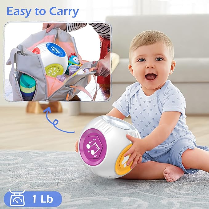 Talkfun Educational Toys for 1 Year Old Boy Girl, Learning Cube Musical Baby Toy 6-12-18 Month, Bilingual Birthday Gift for 1 Year Old Boy Girl