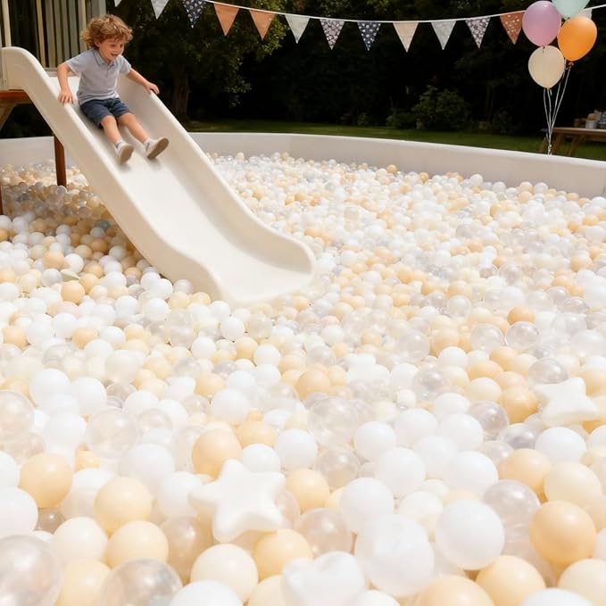 GOGOSO Ball Pit Balls,Plastics Balls for Ball Pit, Stars Hearts Shape for PastelBall for Toddlers Kids