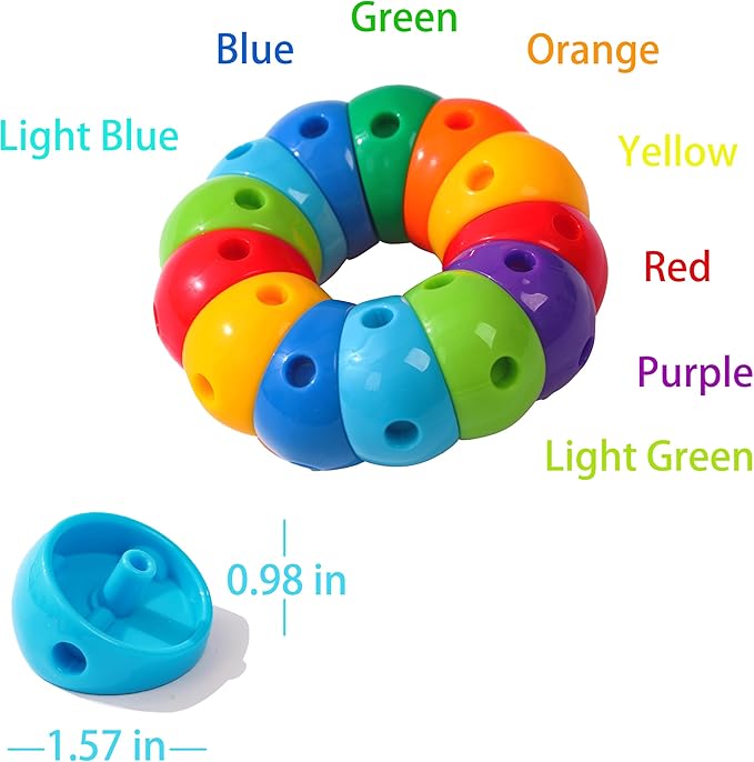 KUTOI Snap n Twist Building Toys - Wocky Blocks - 80 Piece STEM Snap Cubes for Preschool & Elementary School, Tactile Sensory Toys for Boys & Girls, Ages 3+