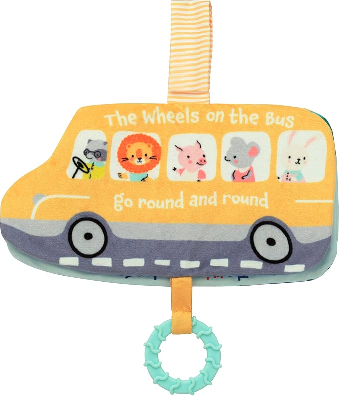 Baby Starters Magic Years On the Go Activity Book with Teether and Travel Strap, Wheels on the Bus, Yellow