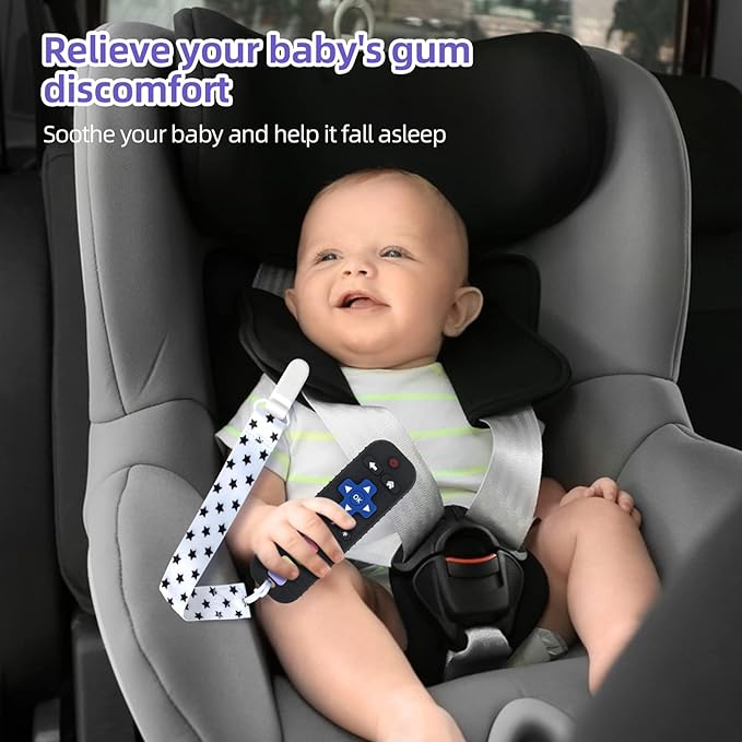 Chuya Baby Teething Toys for Babies 3-6-12-24 Months TV Remote Control Shape Teething Relief Food-Grade Silicone