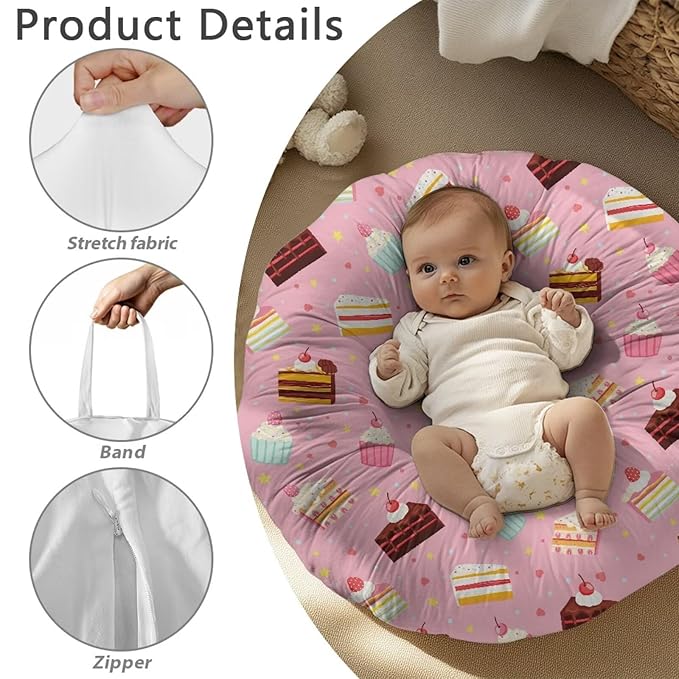 Cake Newborn Lounger Cover Removable Protector Cover for Infant Lounger Pillow, Soft Snug Fitted Baby Lounger Slipcover Easy to Use and Dustptoof