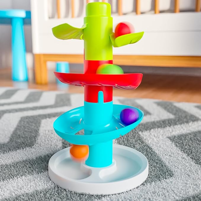Lollipop Rainbow Ball Drop Tower: Baby Toys for Toddlers Includes 4 Balls - Stimulate Curiosity and Motor Skills with This Engaging Ball Drop Toys for Toddlers