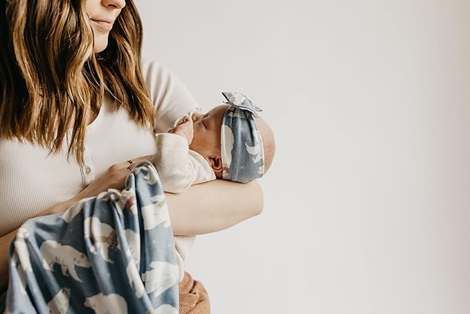 Copper Pearl Baby Bows: Stylish Headbands for Baby Girls, Premium Soft and Stretchy Baby Headbands, Perfect for Newborns, Trendy Designs - Polar