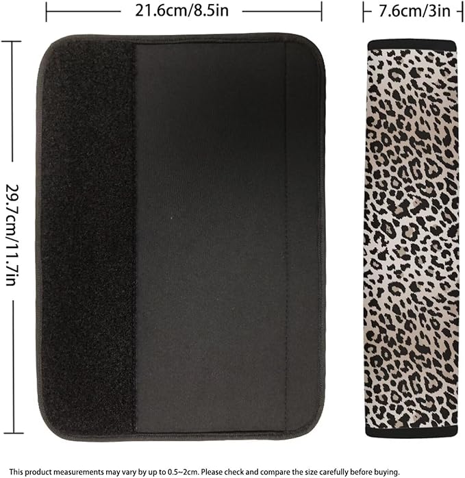 Seat Belt Cover Pad 4 Pack Soft Car Seat Shoulder Strap Pads Seatbelt Strap Cover Leopard Print Car Accessories for Adults Kids Universal Fit