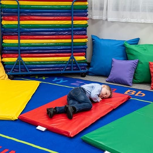 Children's Factory Nap Mats for Toddlers, Rainbow Nap Mat for Daycare & Preschool, 5-Pack