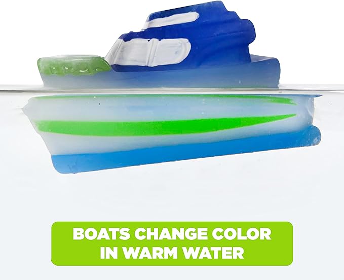 Idea Factory Color Changing Boat Bath Squirter Toys - Party Favors, Educational, Bath Toys (Pack of 2)