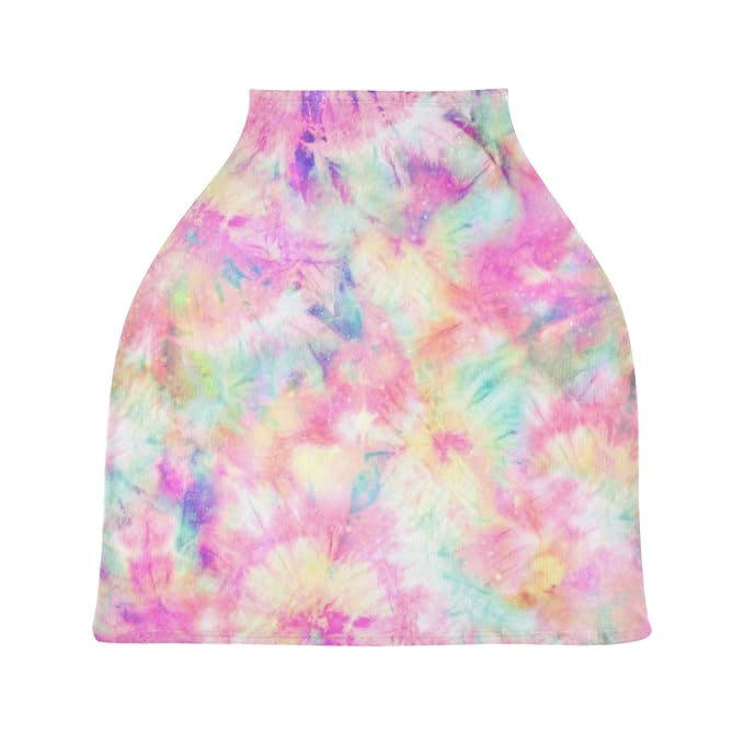 Colorful Tie Dye Floral Print Stretchy Baby Car Seat Cover Infant Canopy Nursing Covers Breastfeeding Cover Breathable Windproof Winter Scarf for Boys Girls