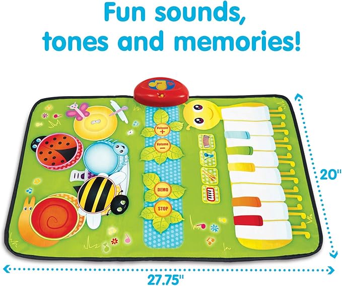 Kidoozie Cute Critters Music Mat - 2 in 1 Music Mat for Infants and Toddlers Ages 9-24 Months (G02536)