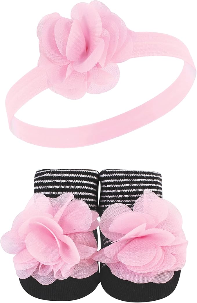 Hudson Baby Girl's Headband and Socks Giftset