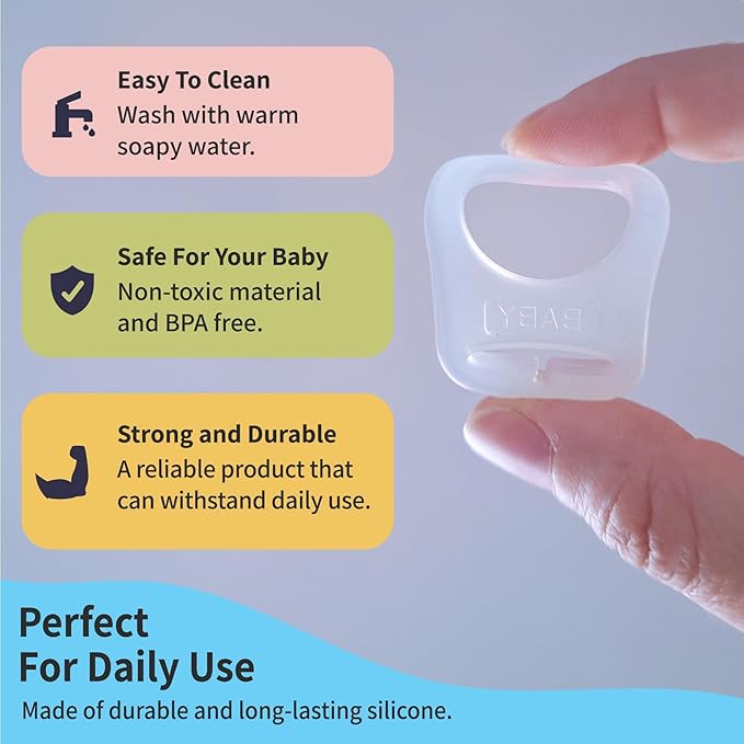 PUTSKA Pacifier Silicone Adapter Rings for Pacifier Holder and Clip MAM-Compatible