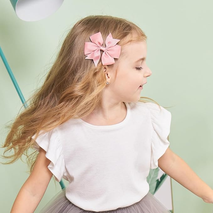 60PCS 3 Inch Hair Bows Grosgrain Ribbon Toddler Hair Accessories with Alligator Clip Bow for Girls Baby Kids Teens In Pairs