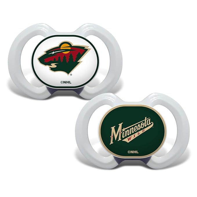 Baby Fanatic Pacifier 2-Pack - NHL Minnesota Wild - Officially Licensed League Gear