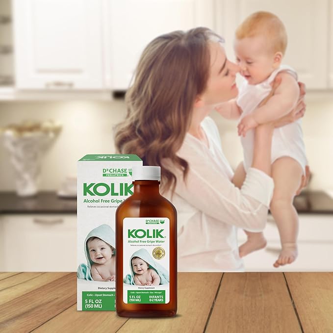 Dr. Chase Kolik Gripe Water for Babies - Colic, Gas & Fussiness Relief for Newborns & Infants - Plant-Based, Alcohol-Free Gas Drops for Hiccups & Tummy Discomfort (150 mL / 5 fl. oz.)