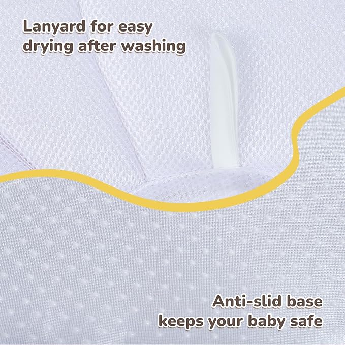 YooxArmor Baby Bath Pad for Infant Bathtub Sink, Non-Slip Flower Bathtub for Infants 0-6 Months, Soft Baby Sink Bath Cushion for Babies Bath Time, Newborns Bath Essentials Must Haves-Bee