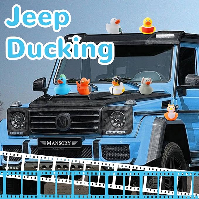 30 Pack Rubber Ducks for Jeeps 2.3 Inch Bulk Floater Jeeps Ducks for Ducking Assortment Rubber Duckies for Kids Baby Bath Toys Birthday Gifts Christmas Party Favors Summer Beach Pool Activity