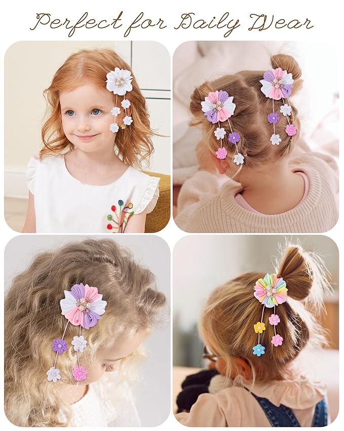 doboi 6PCS Baby Girl Hair Bows Clips Flower Hair Accessories Alligator Hair Clips for Girls Toddler Kids