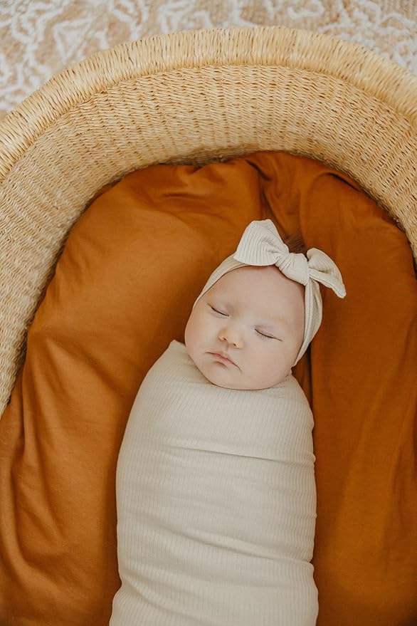 Copper Pearl Baby Bows: Stylish Headbands for Baby Girls, Premium Soft and Stretchy Baby Headbands, Perfect for Newborns, Trendy Designs - Moonstone
