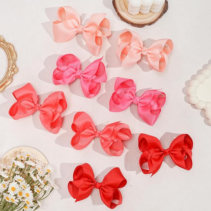 CÉLLOT 40PCS 4.5 Inch Hair Bows for Girls Grosgrain Ribbon Toddler Hair Accessories with Alligator Clips for Baby Girls Toddlers Kids in Pairs