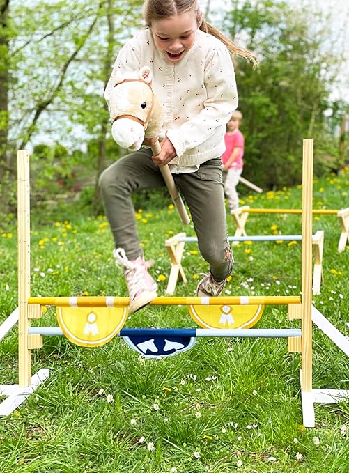 Small Foot 12398 Wooden Kids Obstacle Outdoor Toy for Playing Horse and Hobby Horsing
