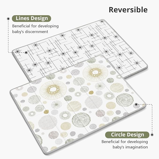 79x71 Baby Play Mat, Extra Large Baby Play Mat for Floor, Foldable Play Mats, Waterproof, Thick, Non-Toxic, Reversible Baby Floor Mat, Safe for for Babies, Infants and Toddlers, Indoor/Outdoor Use
