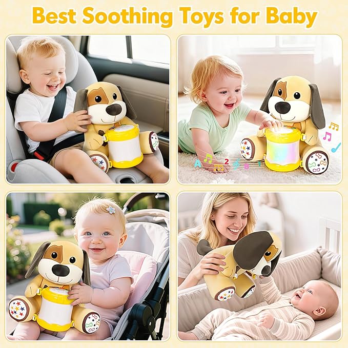 Hodurgyi Baby Toys 6-12 Months, Puppy Musical Plush with Lights, ABCs, Animal Sounds, Numbers, Infant Early Learning Toy,Christmas Birthday Gifts for 6+ Month Boys &Girls