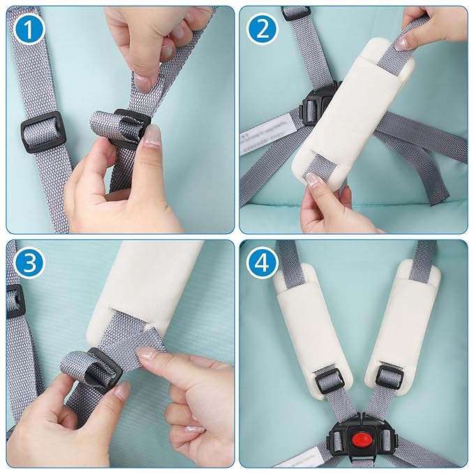 Accmor Car Seat Strap Pads for Baby Toddler Kids, Car Seat Strap Covers, Super Soft Seat Belt Covers Fits for All Car Seats, Pushchair, High Chair, Stroller