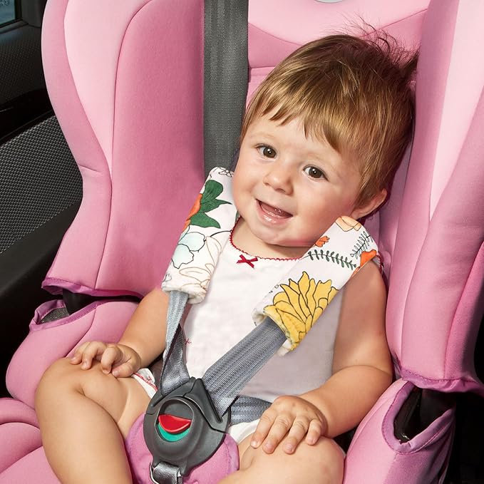 Pea Pod Baby Car Seat Strap Cover 2 Pack Retro Floral Car Seat Straps Shoulder Pads, Seat Belt Cushions Pads for Infant Car Seats, Stroller, Pushchair