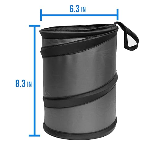 FH Group FH1120 Collapsible Trash Can (Black) Small with Gift - Universal for Cars Trucks and SUVs