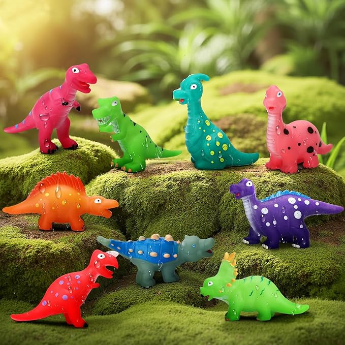 Color Changing Dinosaur Bath Toys: No Hole Mold Free Bath Toys for Kids Ages 3-5 & 4-8 | Magic Water Activated Bathtub Dino Play Set for Toddler Boys Girls