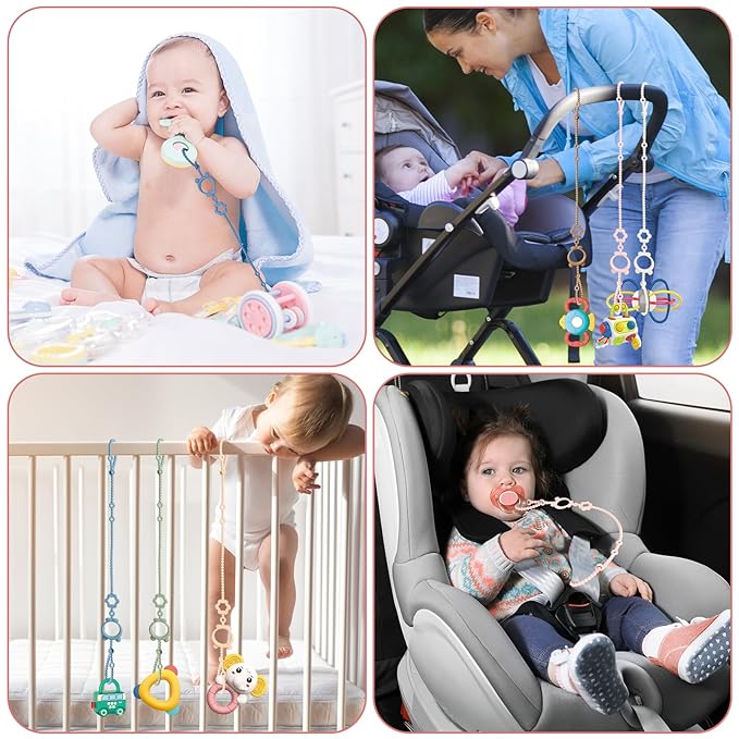 Silicone Pacifier Clip,High Chair,Stroller Accessories,Cribs,Rocking Chair