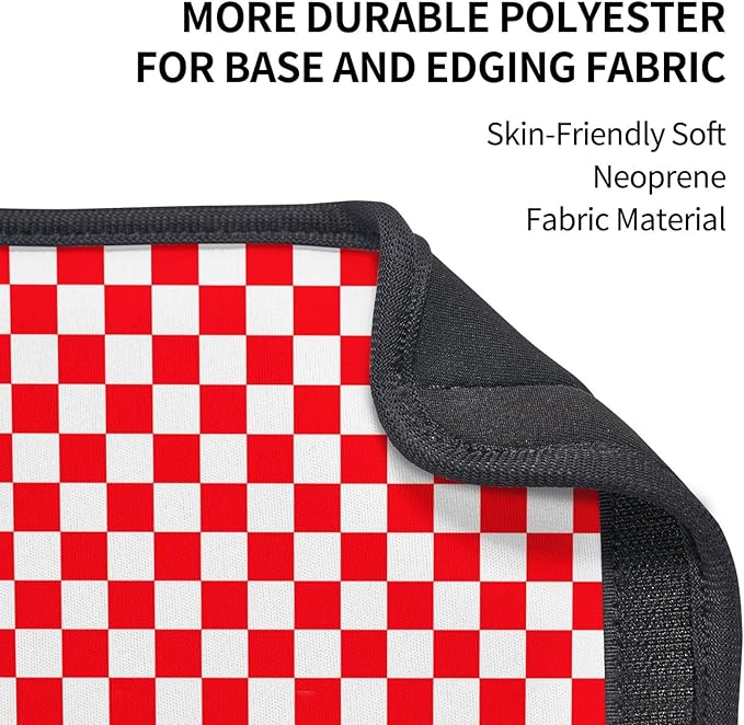 Red White Checkered Print Seatbelt Pads Fits Cars Trucks SUV Sedans Sweat Absorption Car Seatbelt Strap Cover, Simple Style Auto Interior Accessories Protector