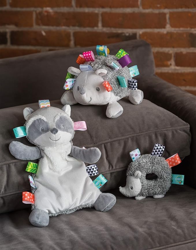 Mary Meyer 8-Inch Heather Hedgehog Soft Toy and Heather Hedgehog Baby Rattle Taggies Bundle