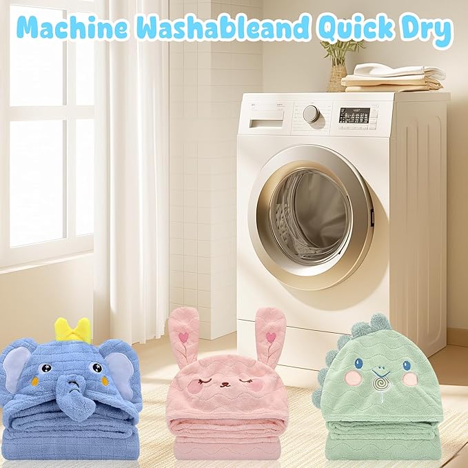 VZZNN 2 Pack Hooded Baby Towels-26 X55 Ultra Soft Baby Bath Towels,Newborn Baby Essentials,Premium Absorbentand Hypoallergenic Towels for Toddler Baby Boy and Girl 0-6 Years(Elephant+Rabbit)