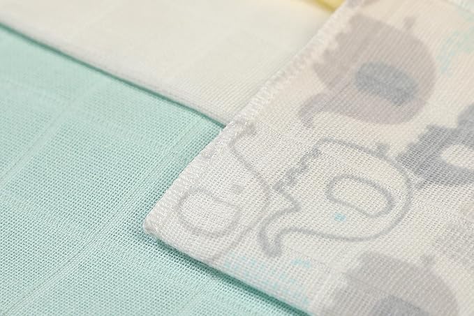 Deyzi Washcloths, 100% Cotton Ultra Soft Absorbent Wipes, Newborn Face Towel, Pack of 7, Reusable Quick Dry Baby Wipes for Sensitive Skin, 7 x 7 inches (Multi Color), Uni10