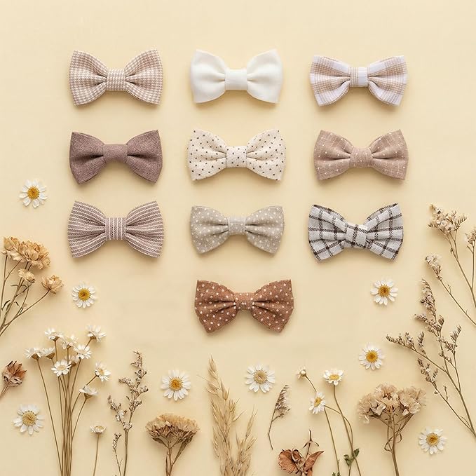 20 Pcs Baby Hair Clips Bows for Baby Girls Handmade Hair Accessories Fully Lined Clips Non Slip Barrettes for Fine Cute Tiny Bows Barrettes for Infants Toddlers, and Little Girls