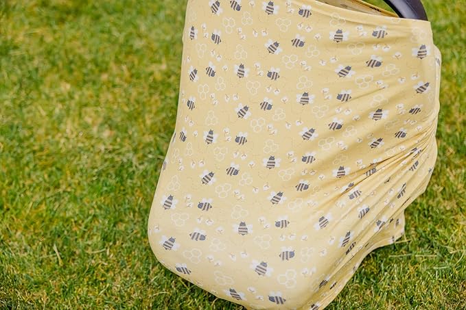 Copper Pearl Multi-Use Cover: Car Seat Covers, Nursing Cover, and Stroller Cover for Sun - Stretchy Fabric, All-Season Use, Stylish Designs, Easy Access for Moms - Honeycomb