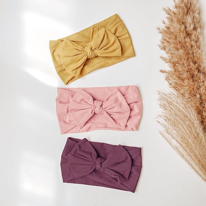 Prohouse 16PCS Baby Nylon Headbands Hairbands Hair Bow Elastics for Baby Girls Newborn Infant Toddlers Kids