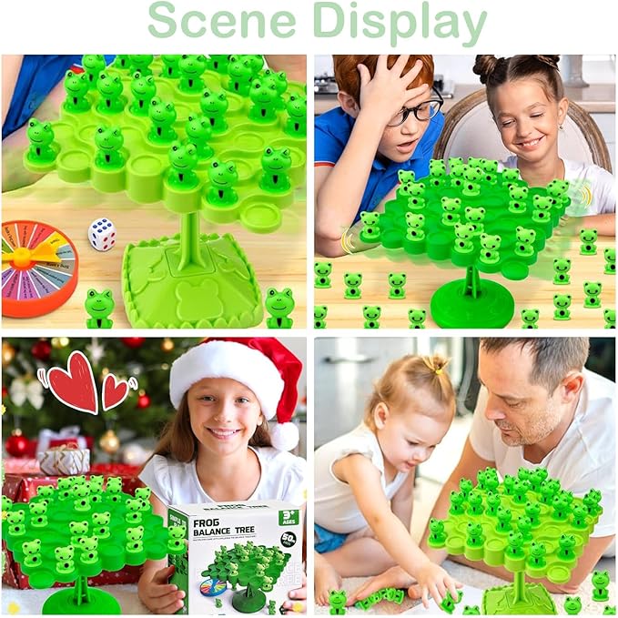 Frog Balance Game, Balance Board Game, Two-Player Balanced Tree Board Game, Montessori Frog Balance Tree Educational Toys, Children Desktop Game Gift for Boys Girls
