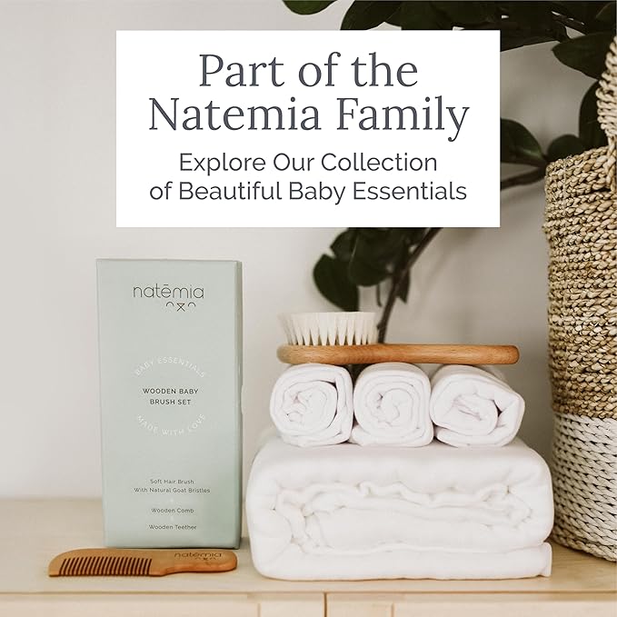 Natemia Organic Baby Washcloths (5 Pack, 12” x 12”) – 100% Organic Cotton – Ultra-Soft Baby Towels for Sensitive Skin – Newborn, Boys & Girls – Bathtime Wash Cloths, Baby Registry Must-Have (White)