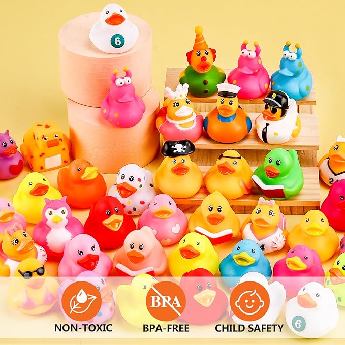 400 Pack Rubber Ducks in Bulk, Assorted Ducks for Jeeps, Jeep Ducks for Ducking, Bath Toys Floater Duck for Kids, Baby Showers Accessories Party Favors