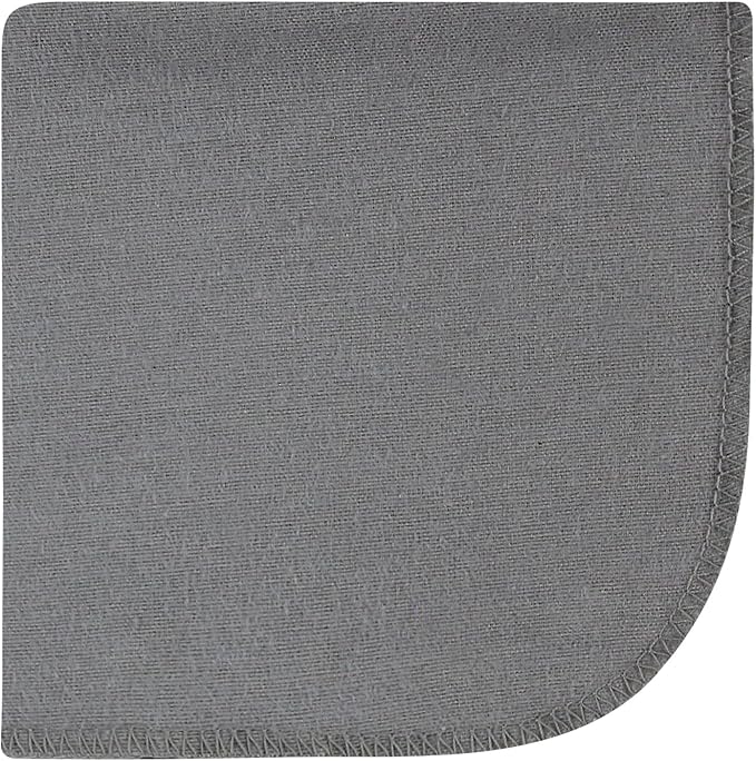 Hudson Baby Unisex Baby Flannel Cotton Washcloths 10-Pack, Farm Friends Grey, One Size