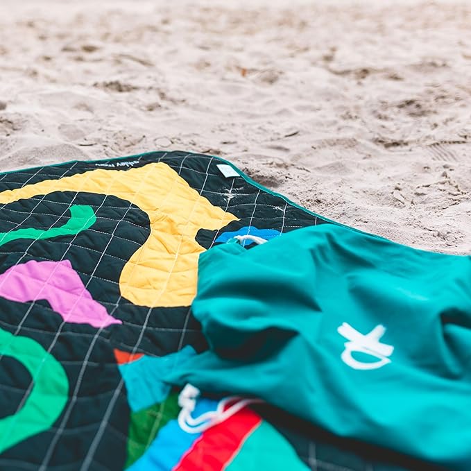 Rudie Nudie Jumbo Picnic Rug, Large Picnic Mat, 6'7" x 6'7", Outdoor Waterproof Picnic Blanket Beach Mat, Foldable & Waterproof, Picnic Blankets Ideal for Beach & Park, Outdoor Blanket, Rock Candy