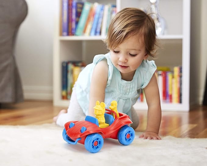 Green Toys Disney Baby Mickey Mouse Push Toy - Pretend Play, Motor Skills, Kids Toy Vehicle. Safe for Babies and Toddlers. No BPA, phthalates, PVC. Dishwasher Safe, Recycled Plastic, Made in USA.