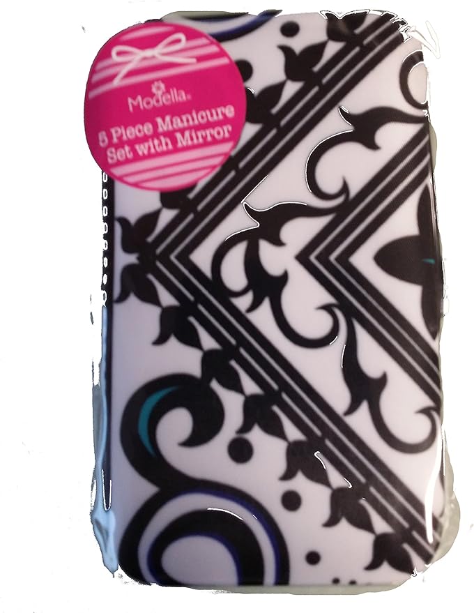 Modella 5 Piece Manicure Set with Mirror (Day & Night)