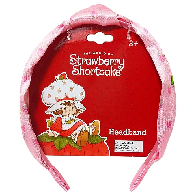 LUV HER Licensed Strawberry Shortcake Knotted Headband - Thick Headbands For Girls - One Size Fit All - Hair Accessories For Her Ages 3+